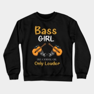 Bassista Regalo Per Donna Ragazza Musicista Chitarra Basso Crewneck Sweatshirt